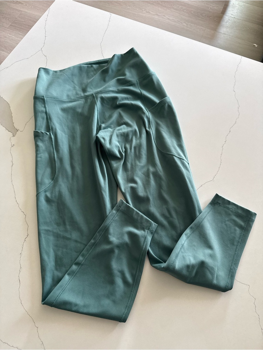 Nike One Dri-Fit High-Rise 7/8 Leggings | Women’s Med. Bicoastal Green - Picture 2 of 7